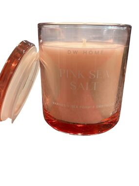 DW Home Pink Sea Salt Scented Candle - Soft Pink Glass